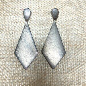 Hammered Copper Diamond-Shaped Drop Earrings